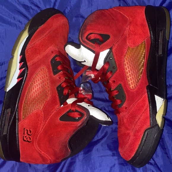 Air Jordan 5 DMP Raging Bull Red Suede - Picture 3 of 8
